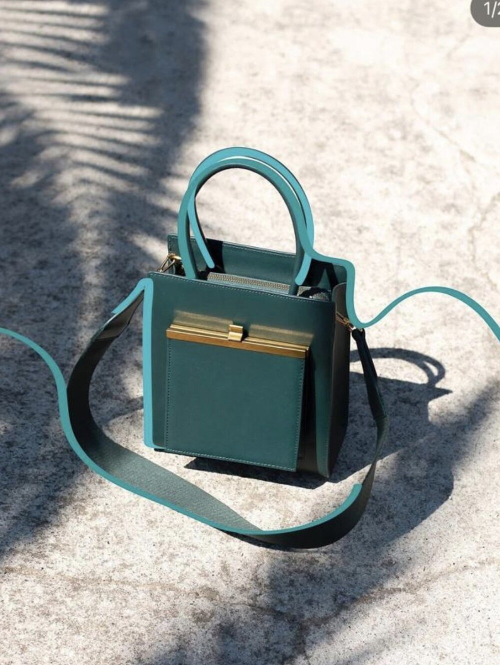 PARIS YIN | NIB Madita Leather Bag | forest green | $485 retail